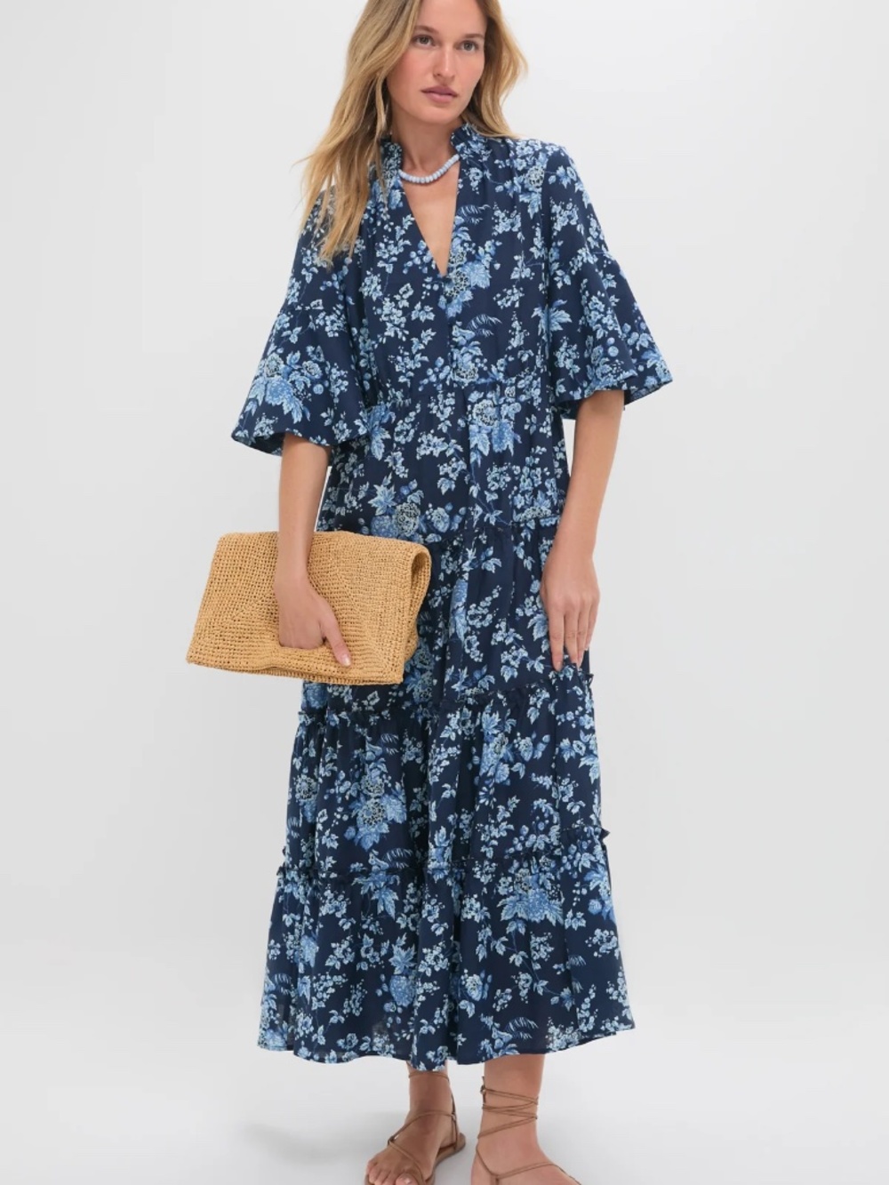 Tuckernuck Twilight Garden Jenna Dress Blue Floral Size L